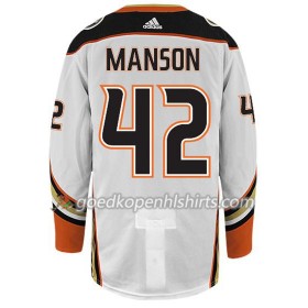 Anaheim Ducks JOSH MANSON 42 Adidas Wit Authentic Shirt - Mannen